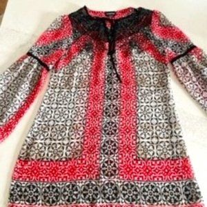Bebe Black and Red XS Dress/tunic with Boho style